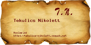 Tekulics Nikolett névjegykártya