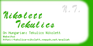 nikolett tekulics business card